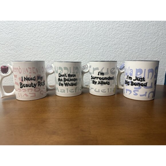 Walt Disney World RARE Disney Villain Mug With Charm Ursula Cruella x4